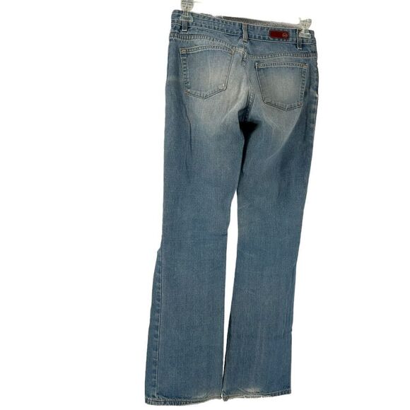 Adriano Goldschmied Blue Jeans Gemini Low Rise Straight Size 28 Distressed Denim - Picture 2 of 11